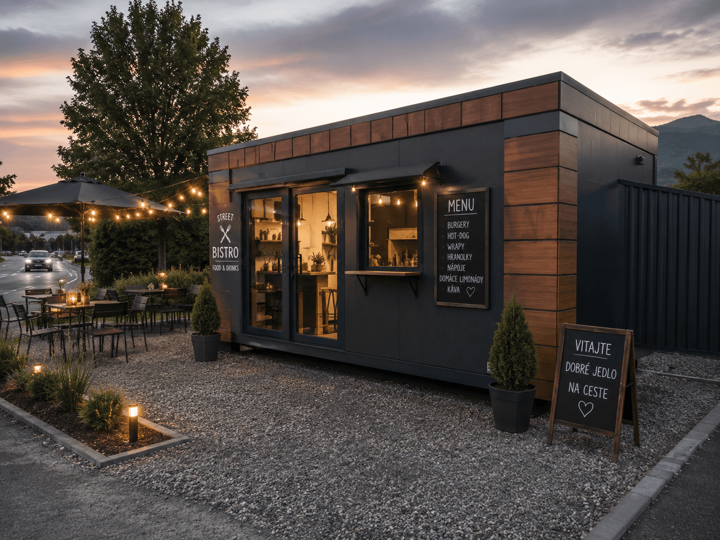 Kontajnerové bistro s menu