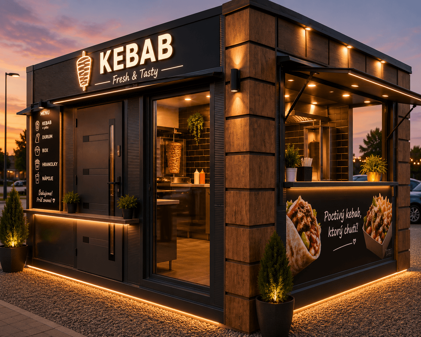 Kontajnerový kebab stánok